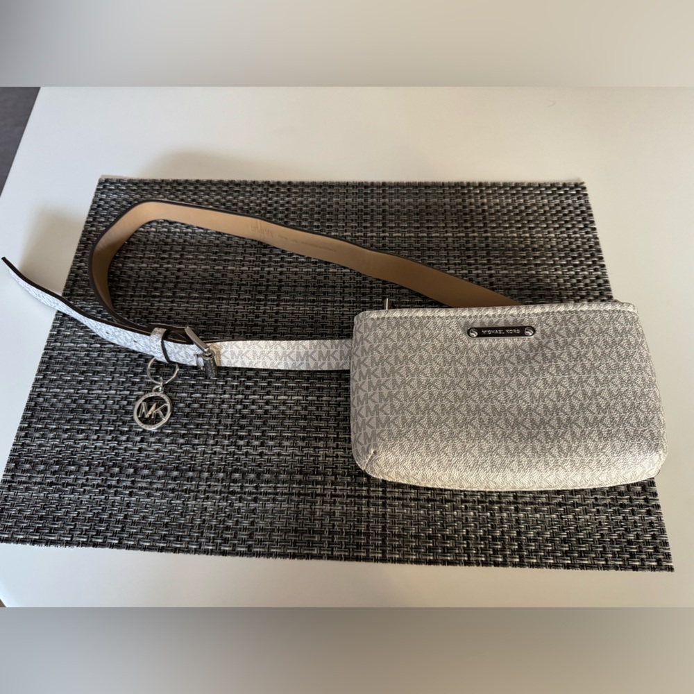 Michael Kors Cream and Tan Crossbody Bag